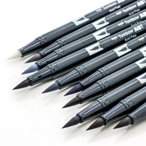 Tombow 10ct Dual Brush Pen Art Markers - Grayscale