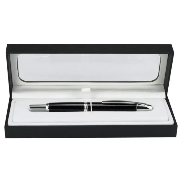 1ct Pilot Vanishing Point Retractable Fountain Pen Fine Point 0.7mm Black Rhodium Barrel Black