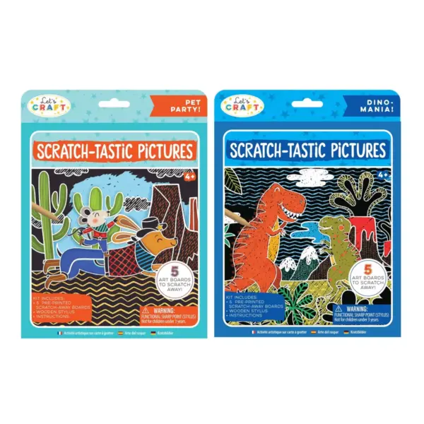 Bright Stripes 2pk Scratch-Tastic Pictures - Pets & Dinos