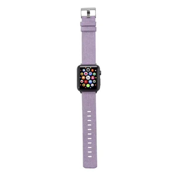 Insten Canvas Woven Fabric Band for Apple Watch 38mm 40mm All Series SE 6 5 4 3 2 1, For Women Girls Replacement Strap, Lavender Purple