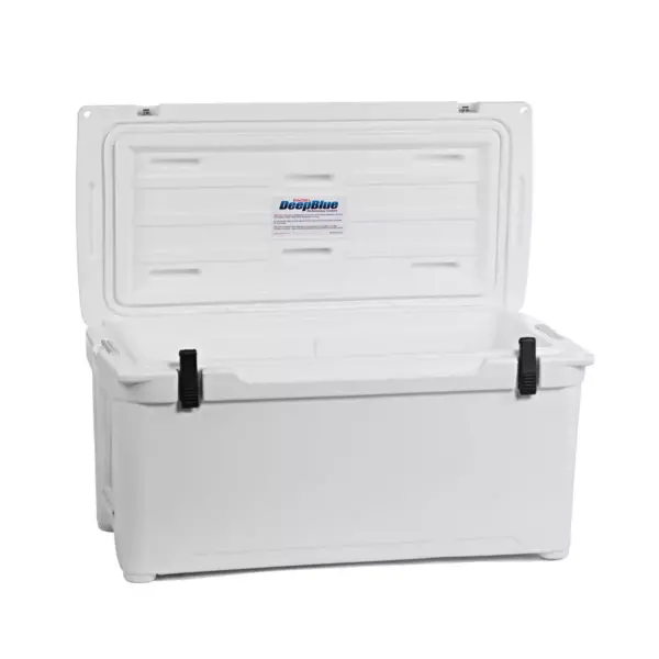 Engel High Performance 74-Quart Portable Durable Rotomolded Airtight 75 Can Hard Cooler and Ice Box for Camping, Sports Events, and Fishing, White