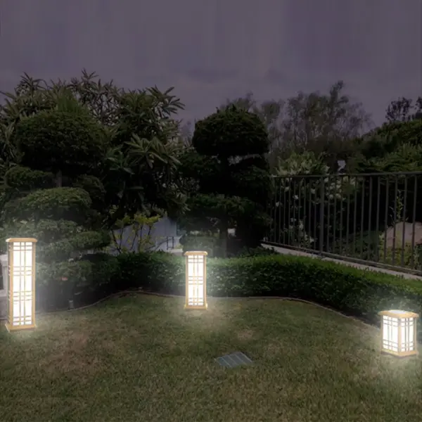 3pk Solar LED Zen Outdoor Lantern Bundle with Amber/White Light - Techko Maid