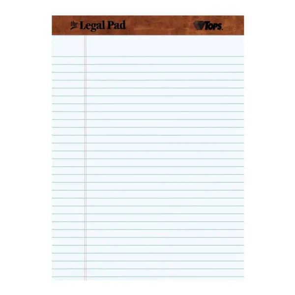 TOPS "The Legal Pad" Ruled Perforated Pads 8 1/2 x 11 3/4 White 50 Sheets Dozen 7533