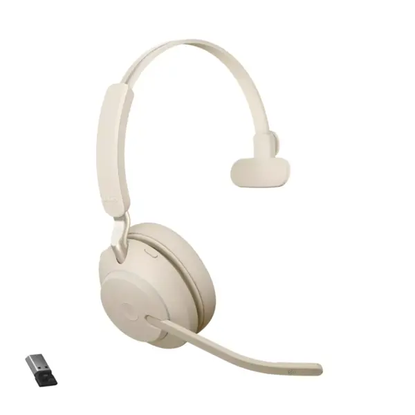 Jabra Evolve2 65 USB-A MS Mono - Beige Wireless Headset / Music Headphones