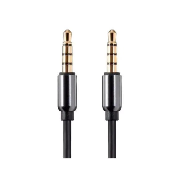 Monoprice Audio Cable - 15 Feet - Black | Auxiliary 3.5mm TRRS Audio & Microphone Cable, Slim Design Durable Gold Plated - Onyx Series