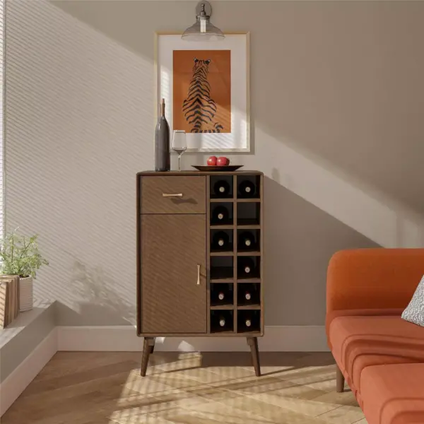 Brittany Bar Cabinet Walnut - Novogratz