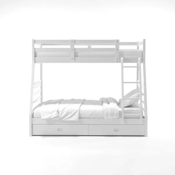 Twin Over Full Kids' Emma Bunk Bed White - ioHOMES