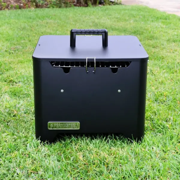 Permasteel PG-40C10-BK Square Portable Charcoal Grill - Black