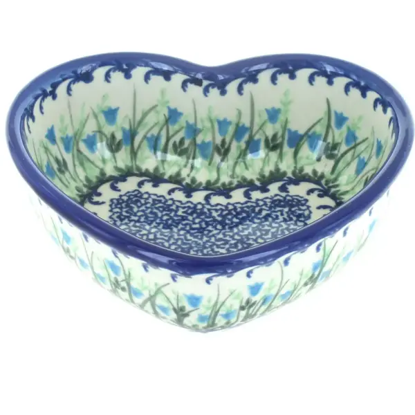 Blue Rose Polish Pottery Misty Heart Bowl