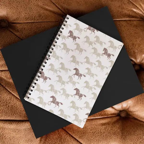 Little Arrow Design Co Wild Horses Tan Spiral Notebook - Deny Designs