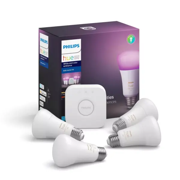 Philips Hue 4pk White and Color Ambiance A19 LED Smart Bulb Starter Kit