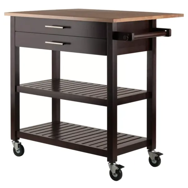 Langdon Kitchen Cart Cappuccino - Winsome