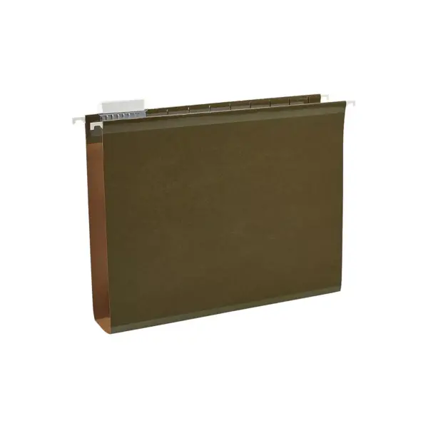 Staples Hanging File Folders 3-Tab 2" Expansion Ltr Size Std Green 25/BX 884240