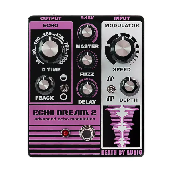 DEATH BY AUDIO Echo Dream 2 Delay Effects Pedal Purple