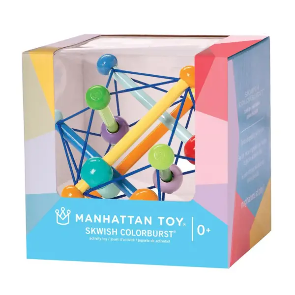 Manhattan Toy Skwish Color Burst Rattle and Teether Grasping Activity Toy (Boxed)