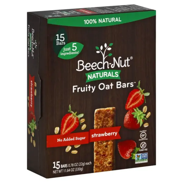 Beech-Nut Toddler Snack Strawberry Fruity Oat Bars - 15ct