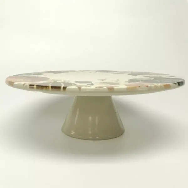 12" Stoneware Pumpkin Cake Stand White - Threshold™