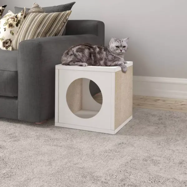 Way Basics Eco Cube Cat Scratcher - S/M - White