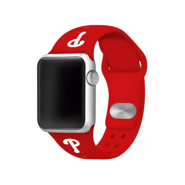 MLB Philadelphia Phillies Apple Watch Compatible Silicone Band 42mm - Red