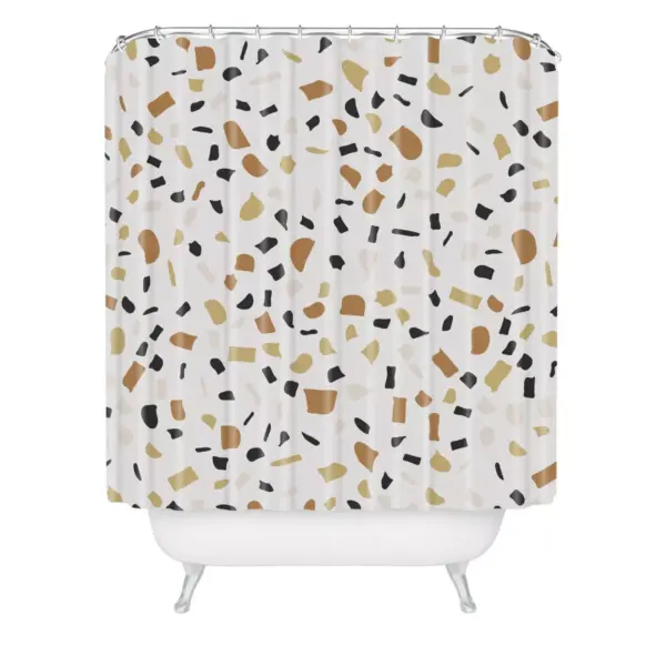 Alisa Galitsyna Terrazzo Shower Curtain Beige - Deny Designs