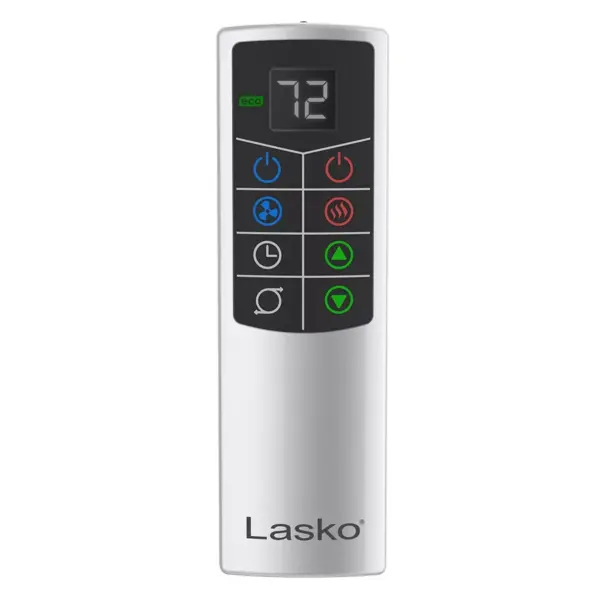 Lasko LKO-FH500 4-Speed Quiet Bladeless Multi Function Remote Control All Season Comfort Control Tower Fan and Space Heater w/ 3 Heat Settings, White