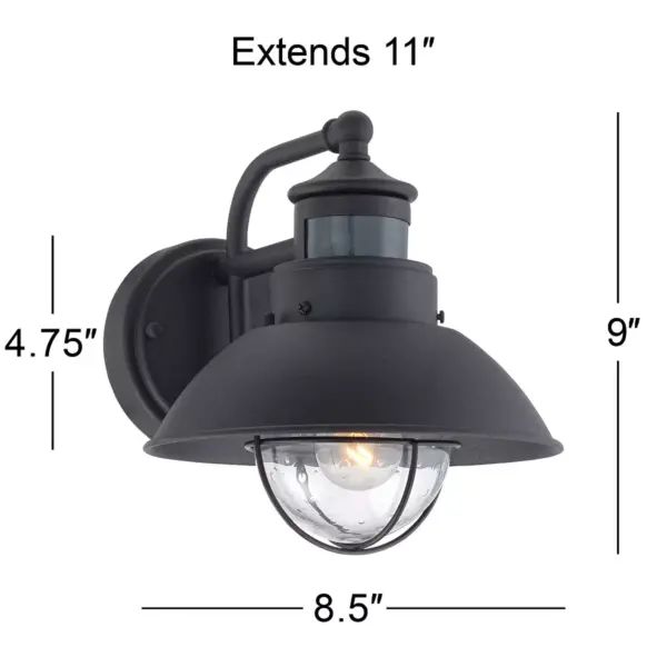 John Timberland Rustic Outdoor Wall Light Black Exterior Fixture Motion Security Dusk to Dawn For House Deck Porch