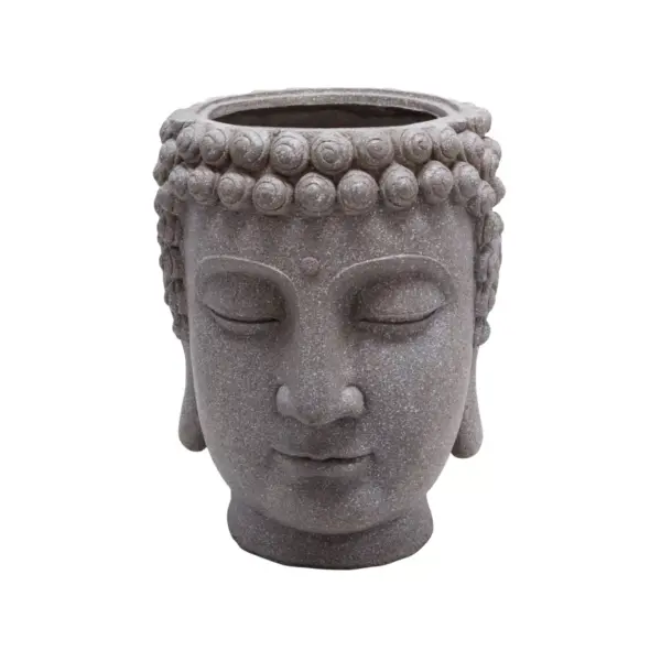 Buddha Head Planter Gray - Sagebrook Home