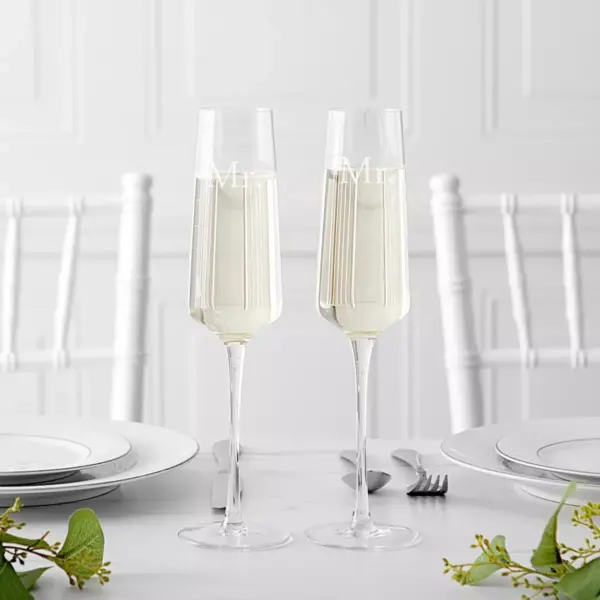 9.5oz "Mr. and Mr" Wedding Champagne Estate Glasses