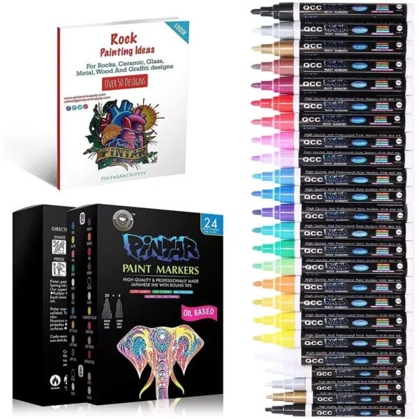 Pintar Art Supply Premium Oil Paint Pens (24-Pack)