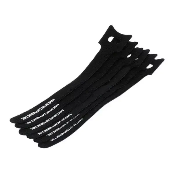 Monoprice Hook and Loop Fastening Cable Ties, 6 in, 10 pcs/pack, Black