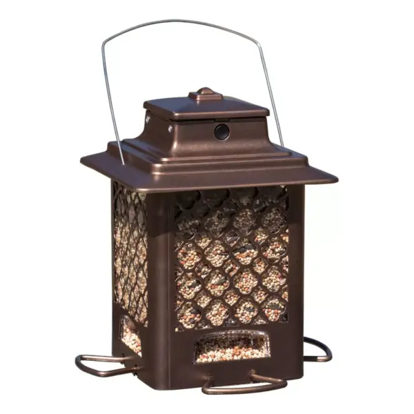 Droll Yankees Stokes Select Metal Hopper Bird Feeder - L - Bronze