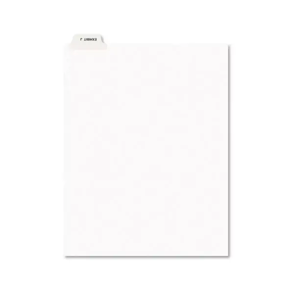 Avery-Style Preprinted Legal Bottom Tab Divider Exhibit J Letter White 25/PK 11949