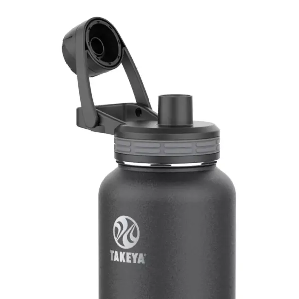 Takeya 40oz Outdoor Essentials Insulated Stainless Steel Water Bottle with Spout Lid - Onyx