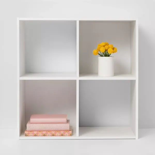 4 Cube Decorative Bookshelf White - Room Essentials™