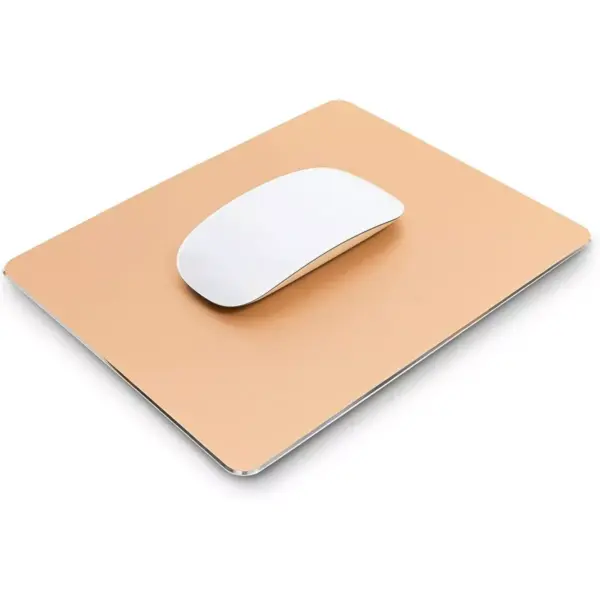 Metal Mouse Pad for Office, Modern Desk Accessories, Aluminum, Gold (8.65 x 7 inches)