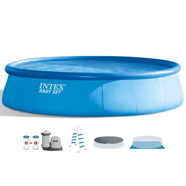 Intex 18' x 48" Round Above Ground Swimming Pool w/ 7" Chlorine Dispenser