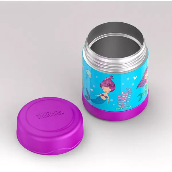 THERMOS FUNTAINER 10 Ounce Stainless Steel Vacuum Insulated Kids Food Jar, Mermaids