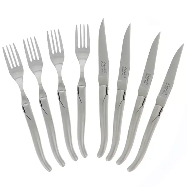 French Home Laguoile 8pc Stainless Steel Connoisseur Steak and Knife Silverware Set