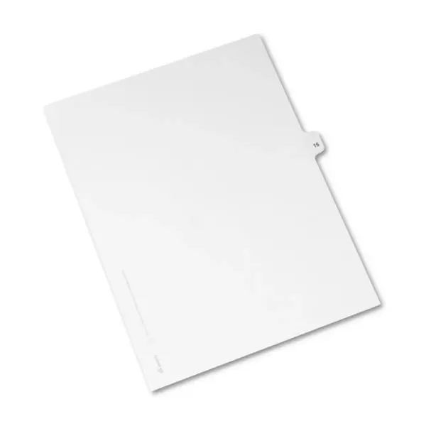 Avery-Style Legal Exhibit Side Tab Divider Title: 15 Letter White 25/Pack 11925