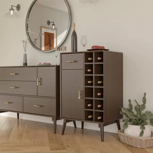 Brittany Bar Cabinet Walnut - Novogratz