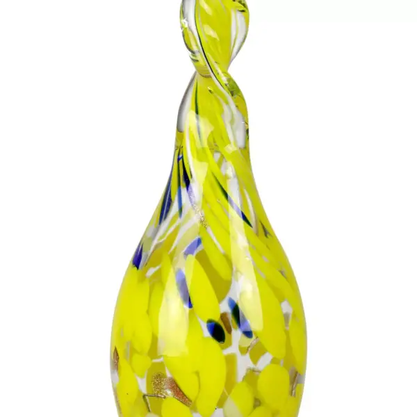 36" Glass Solar Flame Stake Yellow - Exhart