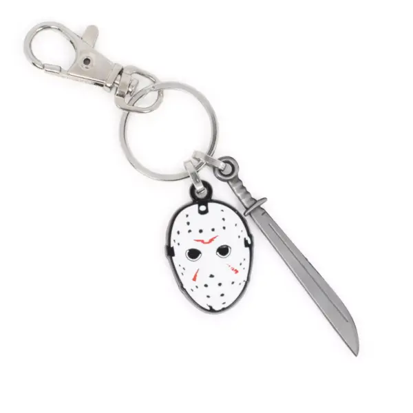 SalesOne LLC Friday The 13th Mask & Machete Sword Heavy Duty Metal Car & Backpack Keychain