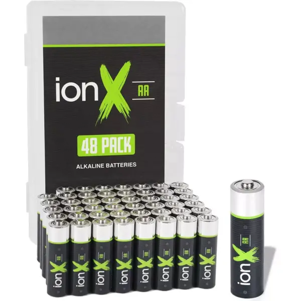 IonX AA Batteries - 48 Count High Performance Alkaline Double A 1.5 Volt Battery