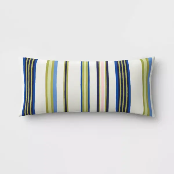 Decorative Rectangular Throw Pillow - Green Multistripe - Threshold™