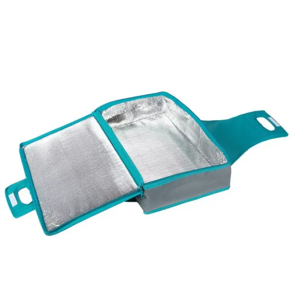 Juvale Casserole Dish Carrier Rectangle Insulated Thermal Food Carrier for Lunch Lasagna Potluck Picnics Vacations Teal and Grey 16 x 10 x 4 inches