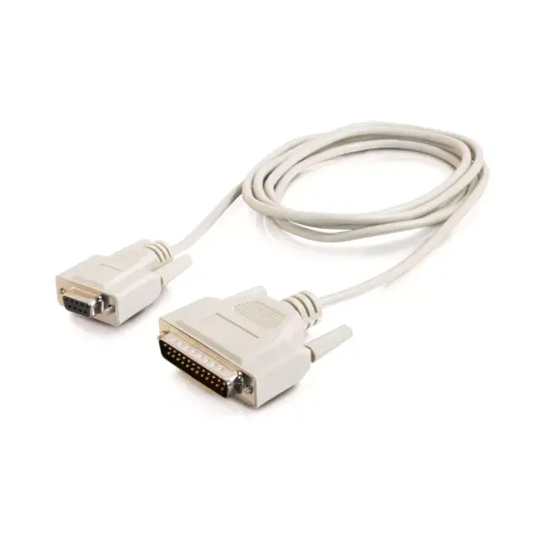 C2G 6ft DB9 Female to DB25 Male Modem Cable - DB-9 - DB-25 Male - 6ft - Beige