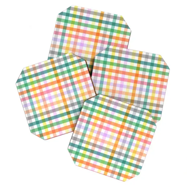 Ninola Design Vichy Spring Colorful Picnic Set of 4 Coasters - Deny Designs