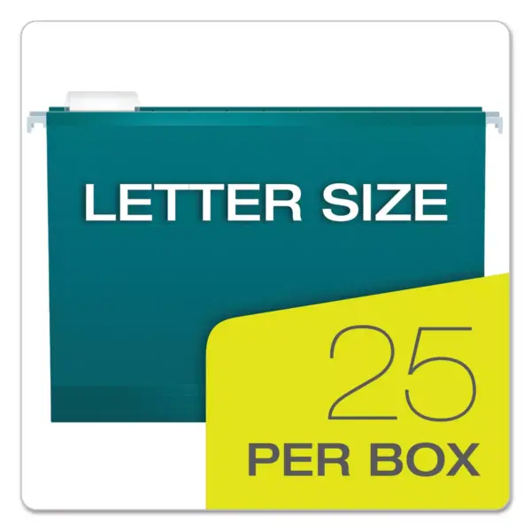 Pendaflex Reinforced Hanging Folders 1/5 Tab Letter Teal 25/Box 415215TEA