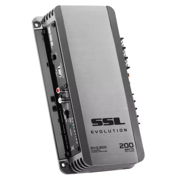 Sound Storm Laboratories EV2.200 Evolution 200 Watt 2-Channel 2 to 8 Ohm Stable Class A/B Full Range Car Amplifier, Gunmetal Gray