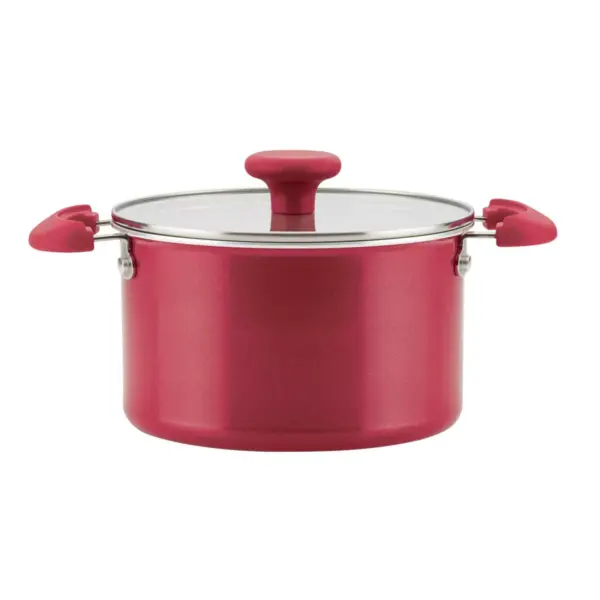 Rachael Ray Create Delicious 8pc Aluminum Nonstick Cookware Stacking Set Red